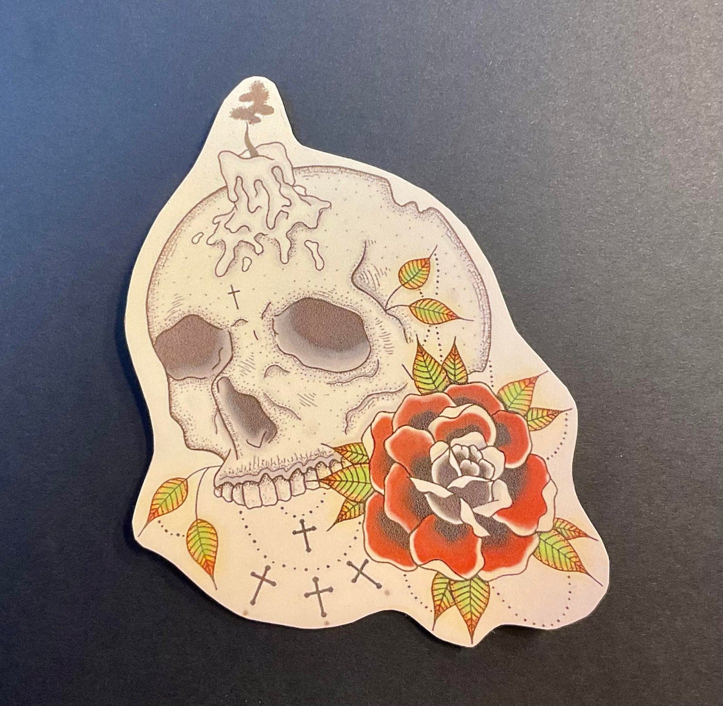 Skull-n-Rose Sticker