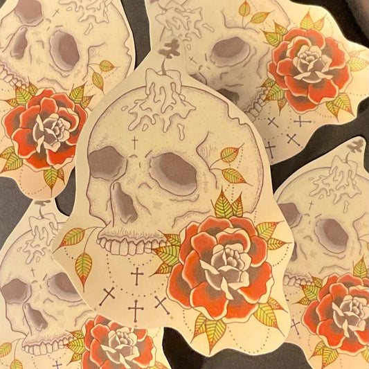 Skull-n-Rose Sticker